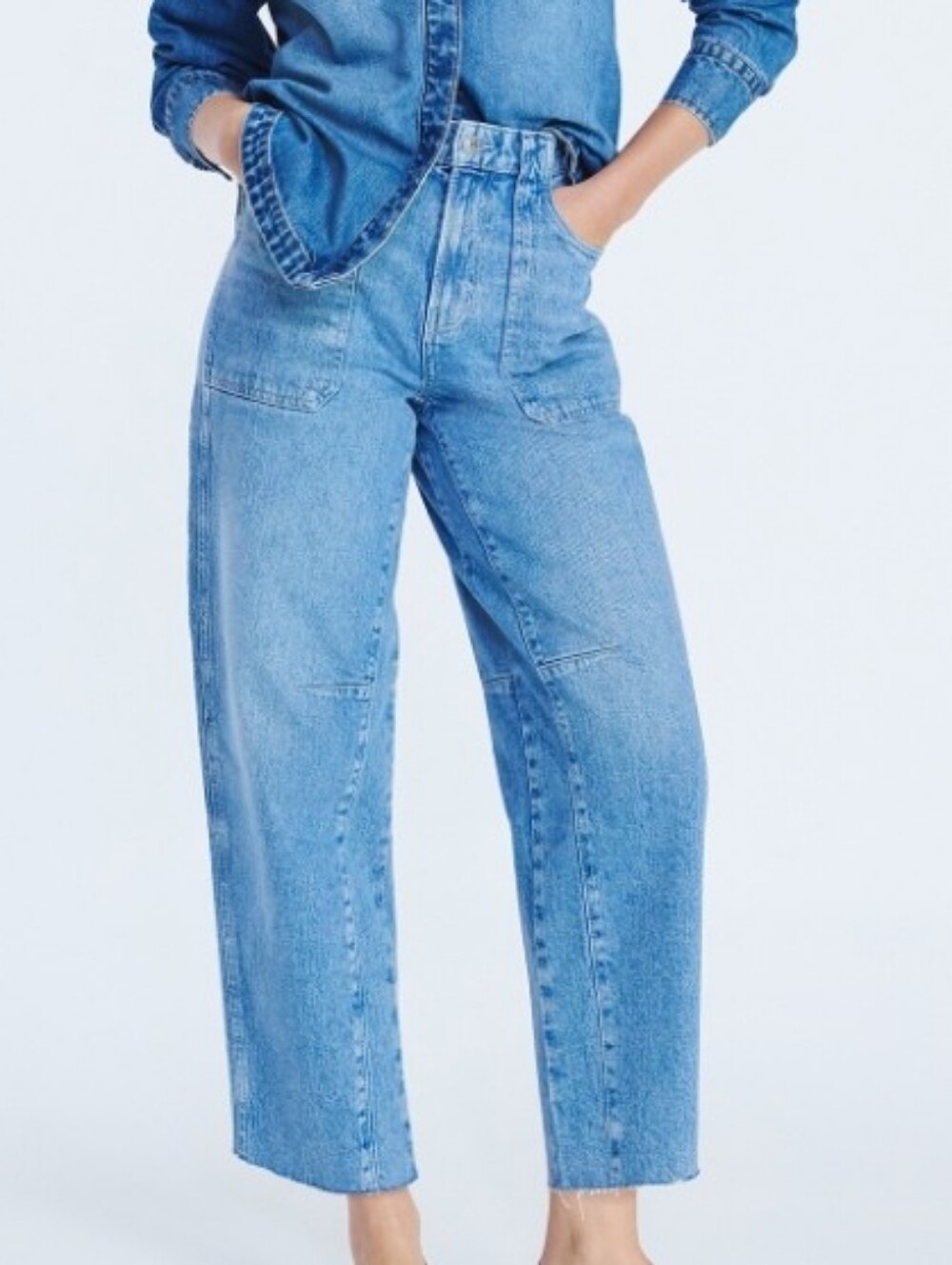 Free Assembly Women's Cropped Carpenter Barrel Jeans Size 14 NWT